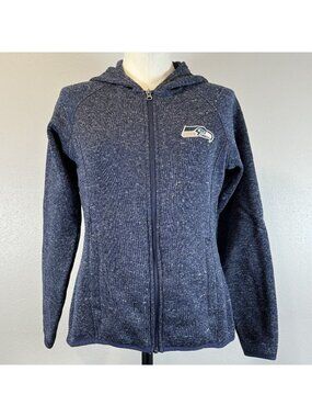 NFL Team Apparel Seattle Seahawks Full Zip Jacket Womens Size Small Heather Blue